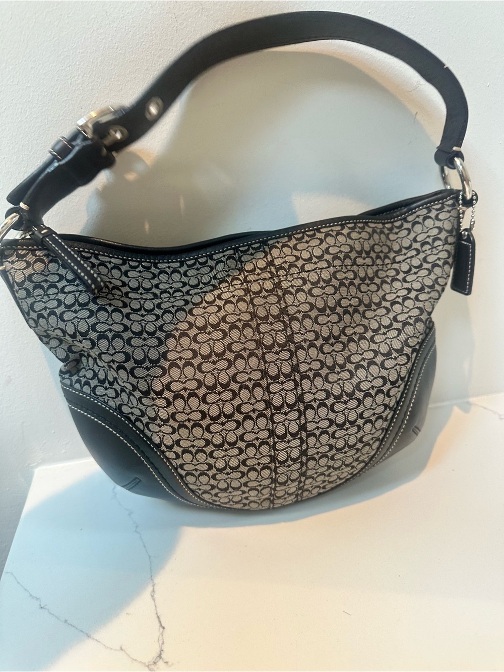 Coach Signature Y2K mini C Soho Hobo Bag in Black and Gray EUC 2007 - Picture 3 of 14
